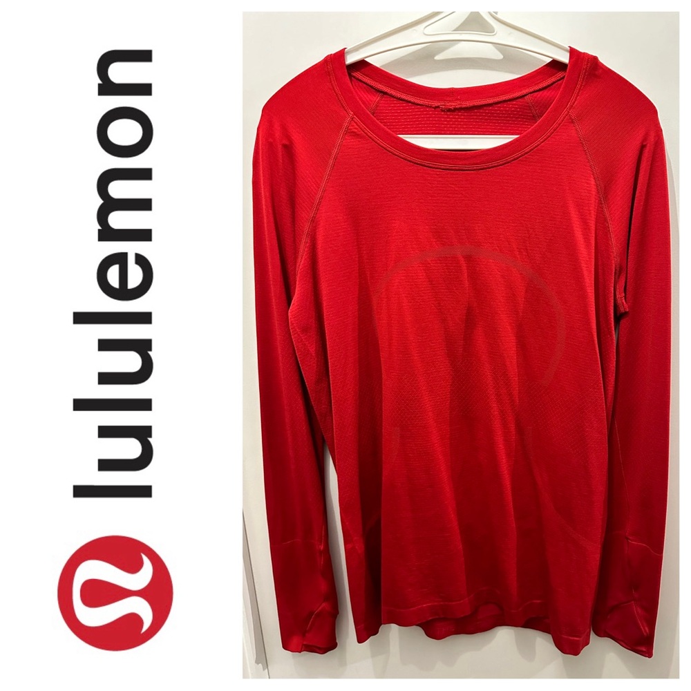 Lululemon Swifty Tech Long Sleeve shirt - size 10 - Red - no tags but LIKE NEW!